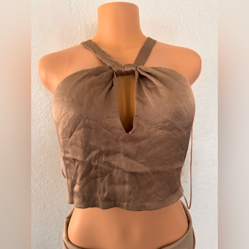 Elodie Tan Halter Tank Top